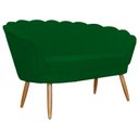 Ver imagem 2 de Poltrona Namoradeira Pétala Para Sala ou Escritório Suede Pés de Madeira - Visalar Móveis