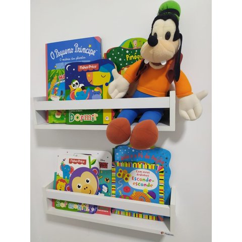 Prateleira revisteiro porta livro infantil 2 peças