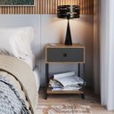 Ver imagem 5 de Mesa de Cabeceira Cama Lateral Mesinha P/ Abajur Luminária:grafite