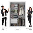 Ver imagem 5 de Guarda Roupa Casal Compacto 2 Portas 2 Gavetas Branco
