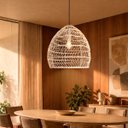 Ver imagem 5 de Pendente Fibra Natural Rattan Vime Mesa Quarto Sala NAT15