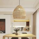 Ver imagem 2 de Pendente Fibra Natural Rattan Vime Mesa Quarto Sala Nat15