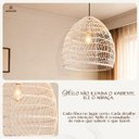 Ver imagem 4 de Pendente Fibra Natural Rattan Vime Mesa Quarto Sala NAT15
