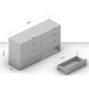 Ver imagem 3 de Cômoda Organizadora 150cm com 8 Gavetas 240820 Linha Porto Politorno