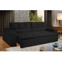 Ver imagem 1 de Sofá Retrátil e Reclinável 3 lugares com Molas 1,80m Vegas Suede Preto Adonai Estofados