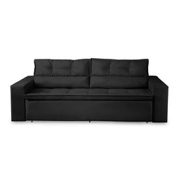 Sofá Retrátil e Reclinável 3 lugares com Molas 1,80m Vegas Suede Preto Adonai Estofados - 5