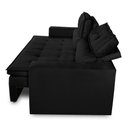 Ver mais imagens de Sofá Retrátil e Reclinável 3 lugares com Molas 1,80m Vegas Suede Preto Adonai Estofados