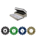 Ver imagem 6 de Bicama Box Baú Linho Bege 88x188 com Colchão Molas Ensacadas Cama Inhouse Ecoflex