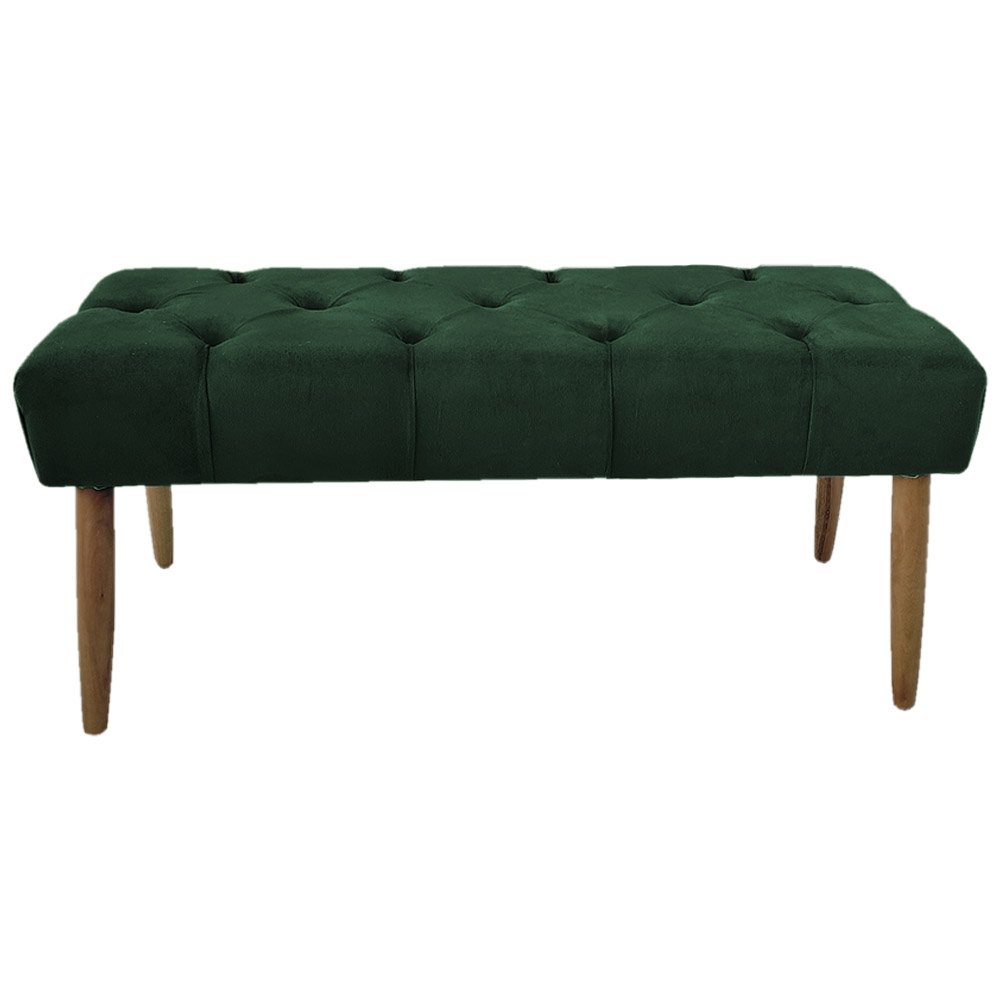 Banco Estofado Jade 120xcm Suede Verde - Majú Decor - 1