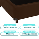 Ver imagem 2 de Cama Box Solteirão Marrom Nature 96x203