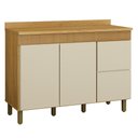 Ver imagem 1 de Balcão de Cozinha Dakota 120cm Cinamomo/off White com Tampo Mdp - Valdemóveis