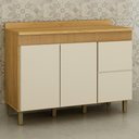 Ver imagem 2 de Balcão de Cozinha Dakota 120cm Cinamomo/off White com Tampo Mdp - Valdemóveis