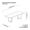 Ver imagem 3 de Mesa de Reunião Retangular 200x90cm Mr2000p25tub