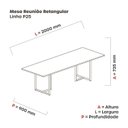 Ver imagem 3 de Mesa de Reunião Retangular 200x90cm MR2000P25TUB Branco/Walnut