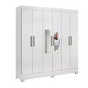 Ver imagem 1 de Guarda Roupa De Casal 6 Portas Plaza com Espelho Branco