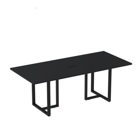 Mesa de Reunião Retangular com Power Box 200x90cm MR2000P25TUB Preto