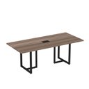 Ver imagem 1 de Mesa de Reunião Retangular com Power Box 200x90cm MR2000P25TUB Preto/Walnut