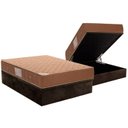 Ver imagem 1 de Cama Box Baú Casal: Colchão Molas Ortobom Hotelaria Nanolastic Orthotel Spring + Base CRC Suede Brow