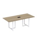 Ver imagem 1 de Mesa de Reunião Retangular com Power Box 200x90cm MR2000P25TUB Branco/Noce Marromle