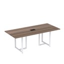 Ver imagem 1 de Mesa de Reunião Retangular com Power Box 200x90cm MR2000P25TUB Branco/Walnut
