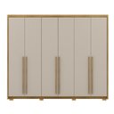 Ver imagem 2 de Guarda-roupa 6 Portas 6 Gavetas com Maleiro Interno Dubai Majestic Nature/fendi 100% Mdf - Vila Rica