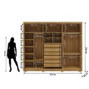 Ver imagem 4 de Guarda-roupa 6 Portas 6 Gavetas com Maleiro Interno Dubai Majestic Nature/fendi 100% Mdf - Vila Rica