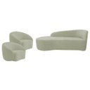 Ver imagem 2 de Kit Divã Recamier Orgânico França 160cm Lado Esquerdo e 2 Poltronas Amore Bouclé