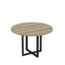 Ver imagem 1 de Mesa de Reunião Redonda 100cm MRR1100P25TUB Preto/Noce Marromle