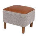 Ver imagem 1 de Puff Decorativo Verso 45x51 cm Pes Madeira Boucle e Courino Tce 1018 Tcs 727 Moll