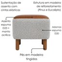 Ver imagem 5 de Puff Decorativo Verso 45x51 cm Pes Madeira Boucle e Courino Tce 1018 Tcs 727 Moll