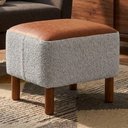 Ver imagem 2 de Puff Decorativo Verso 45x51 cm Pes Madeira Boucle e Courino Tce 1018 Tcs 727 Moll
