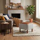 Ver mais imagens de Puff Decorativo Verso 45x51 cm Pes Madeira Boucle e Courino Tce 1018 Tcs 727 Moll
