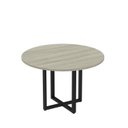 Ver imagem 1 de Mesa de Reunião Redonda 100cm MRR1100P25TUB Preto/Nogueira Casablanca