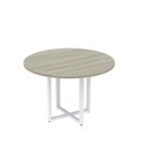 Ver imagem 1 de Mesa de Reunião Redonda 100cm MRR1100P25TUB Branco/Nogueira Casablanca