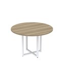 Ver imagem 1 de Mesa de Reunião Redonda 100cm MRR1100P25TUB Branco/Noce Marromle