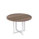 Ver imagem 1 de Mesa de Reunião Redonda 100cm MRR1100P25TUB Branco/Walnut