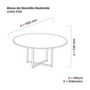 Ver imagem 3 de Mesa de Reunião Redonda 100cm Mrr1100p25tub