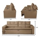 Ver imagem 3 de Sofá Retrátil e Reclinável 3 Lugares com Molas 2,00m Vanessa Suede Cappuccino Rover & Beato