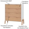 Kit Roupeiro 2 Portas E Comoda 4 Gavetas Branco Pinus HEC - 5