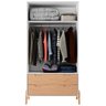 Kit Roupeiro 2 Portas E Comoda 4 Gavetas Branco Pinus HEC - 6