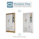 Ver imagem 3 de Guarda-Roupa Roupeiro Flocos 3 Portas 2 Gavetas Tigus Baby - Flex Color Branco/Ypê/Branco