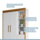 Ver imagem 6 de Guarda-Roupa Roupeiro Flocos 3 Portas 2 Gavetas Tigus Baby - Flex Color Branco/Ypê/Branco
