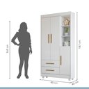 Ver mais imagens de Guarda-Roupa Roupeiro Flocos 3 Portas 2 Gavetas Tigus Baby - Flex Color Branco/Ypê/Branco