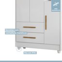Ver imagem 5 de Guarda-Roupa Roupeiro Flocos 3 Portas 2 Gavetas Tigus Baby - Flex Color Branco/Ypê/Branco