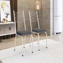 Ver imagem 1 de Kit 2 Cadeiras para Sala de Jantar Lite Branco/Platina