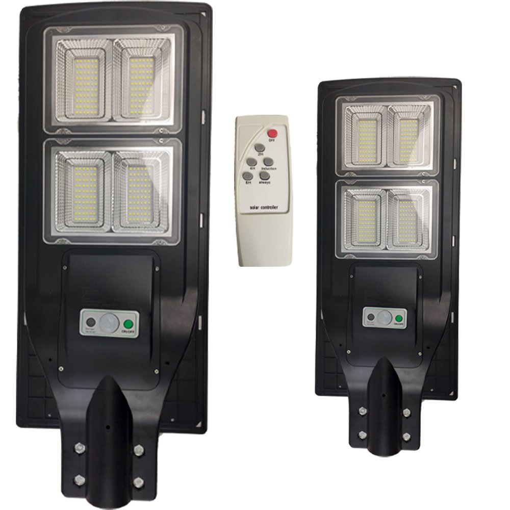 Luminária Solar 240W LED Poste 2 Unidades Rua Sensor Controle Refletor Jardins Iluminaçao Externa