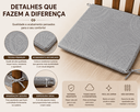 Ver imagem 4 de Kit 6 Almofadas para Cadeira 40x40x3cm Espuma D28 Assento Encosto com Amarração Cinza