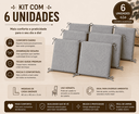 Ver imagem 6 de Kit 6 Almofadas para Cadeira 40x40x3cm Espuma D28 Assento Encosto com Amarração Cinza