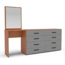 Ver imagem 2 de Cômoda Penteadeira Valência 8 Gavetas Espelho 209x160cm Cinza/Freijó 250801