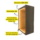 Ver imagem 3 de Vitrine Suspensa Amadeirada Porta Vidro 64x44cm C/ Led Colecionador